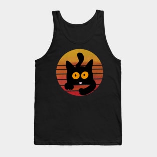 Vintage Retro Cute Black Cat Gift for kitten lovers Tank Top